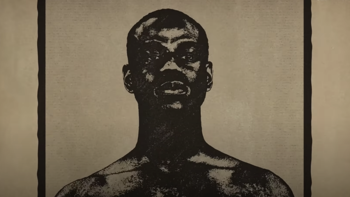 Netflix Stamped From the Beginning trailer screenshot of black man illustration